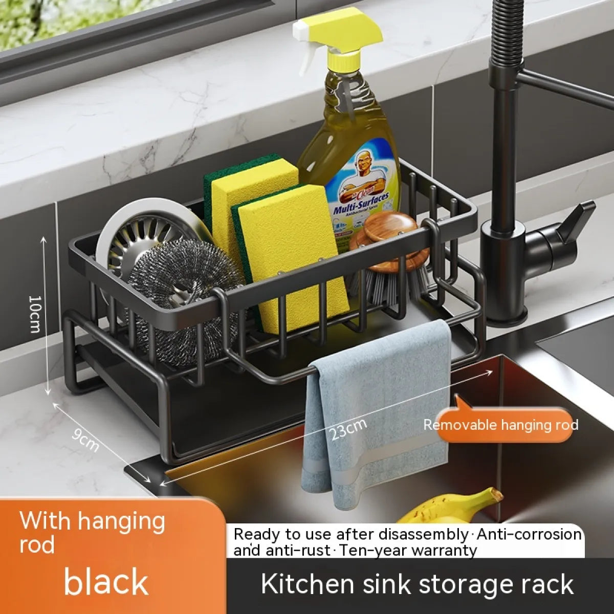 Multi-Functional Kitchen Sink Storage Rack – Space-Saving Organizer with Built-In Drainage