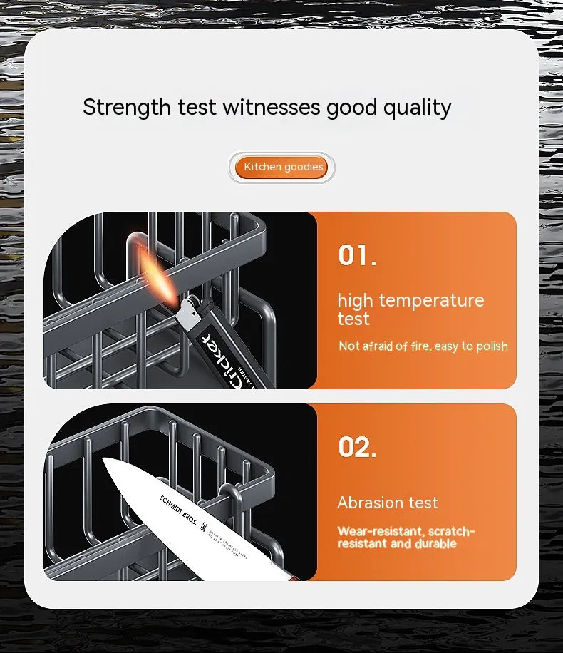 Multi-Functional Kitchen Sink Storage Rack – Space-Saving Organizer with Built-In Drainage