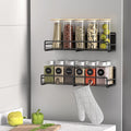 HuggieGems 2-Pack Magnetic Spice Rack – Strong Hold Fridge & Microwave Shelves for Easy Kitchen Organization (Matte Black)