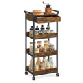 VASAGLE 4-Tier Rolling Cart – Mobile Storage with Drawer, Tabletop & Lockable Wheels for Kitchen, Bathroom & Bedroom Organization