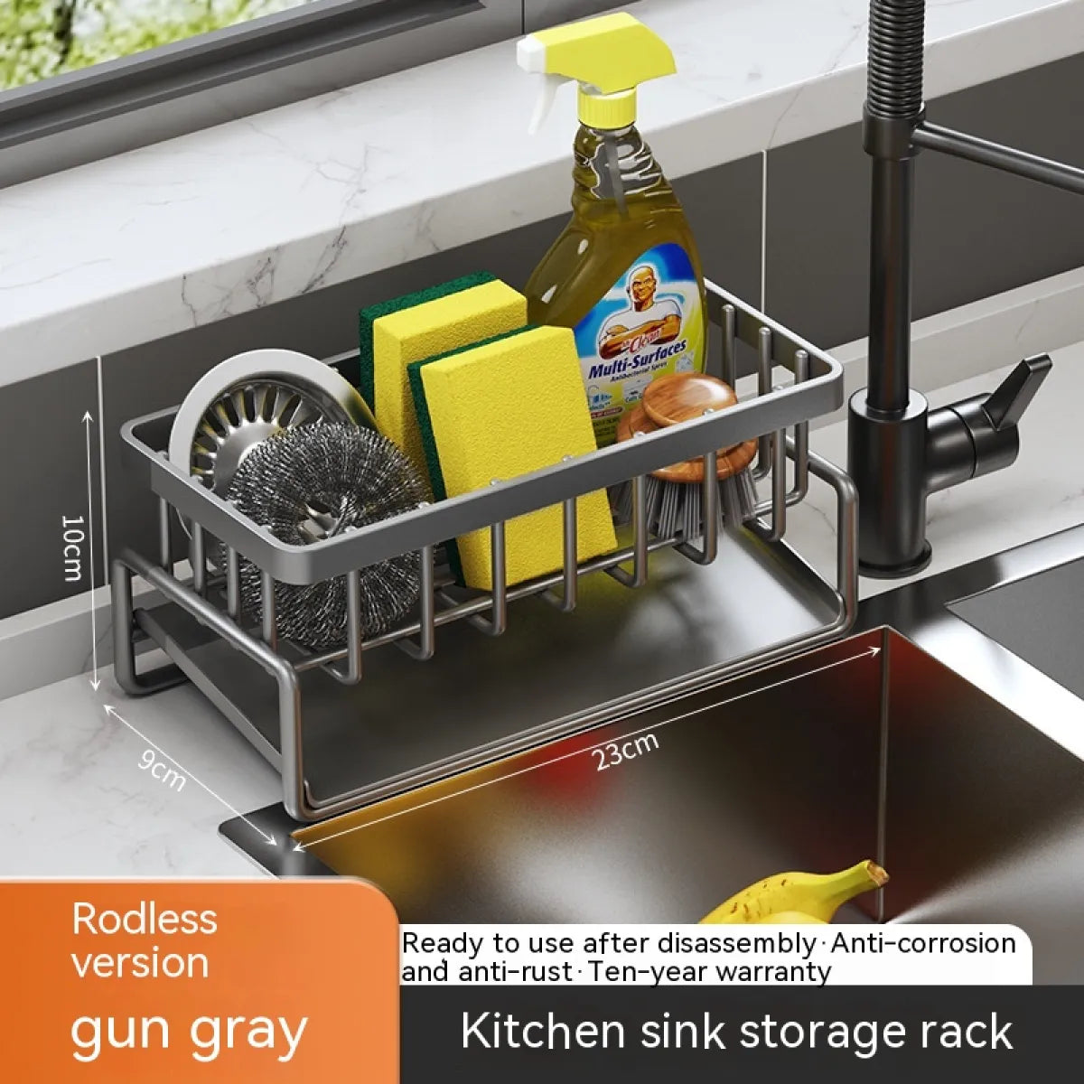 Multi-Functional Kitchen Sink Storage Rack – Space-Saving Organizer with Built-In Drainage