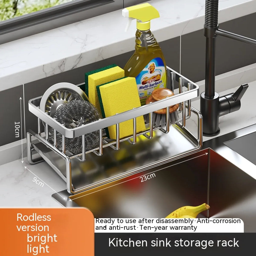 Multi-Functional Kitchen Sink Storage Rack – Space-Saving Organizer with Built-In Drainage