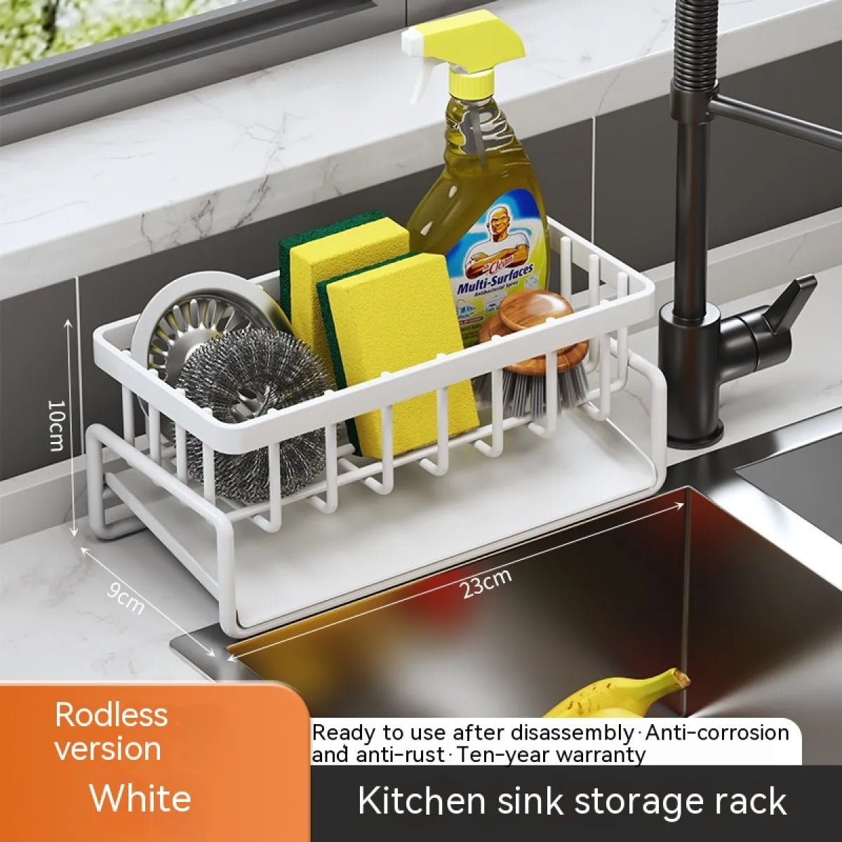 Multi-Functional Kitchen Sink Storage Rack – Space-Saving Organizer with Built-In Drainage